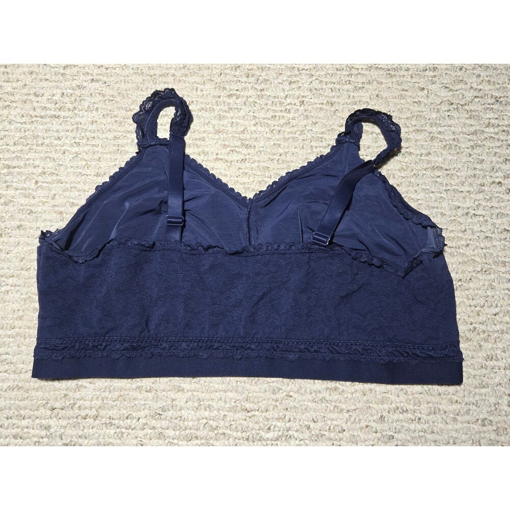 Cacique Lane Bryant Bralette Navy Lace Plus Size 26/28 Wireless